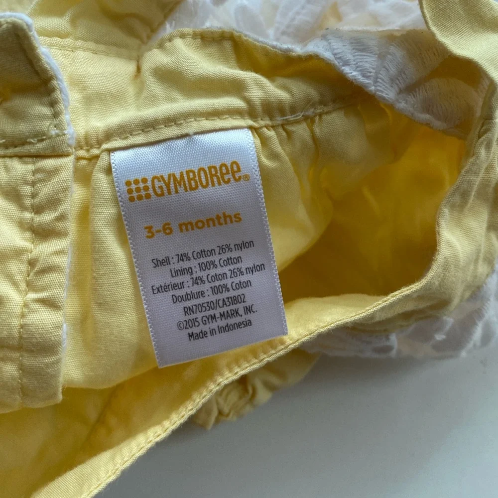 Gymboree Yellow and White Floral Baby Dress Set / Size 3-6 months / NWOT